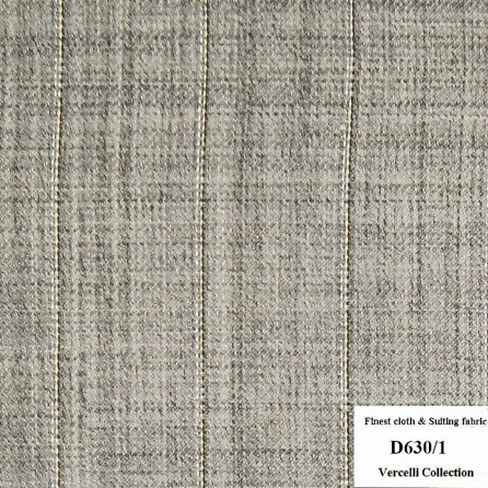 D630/1 Vercelli CXM - Vải Suit 95% Wool - Xám Sọc